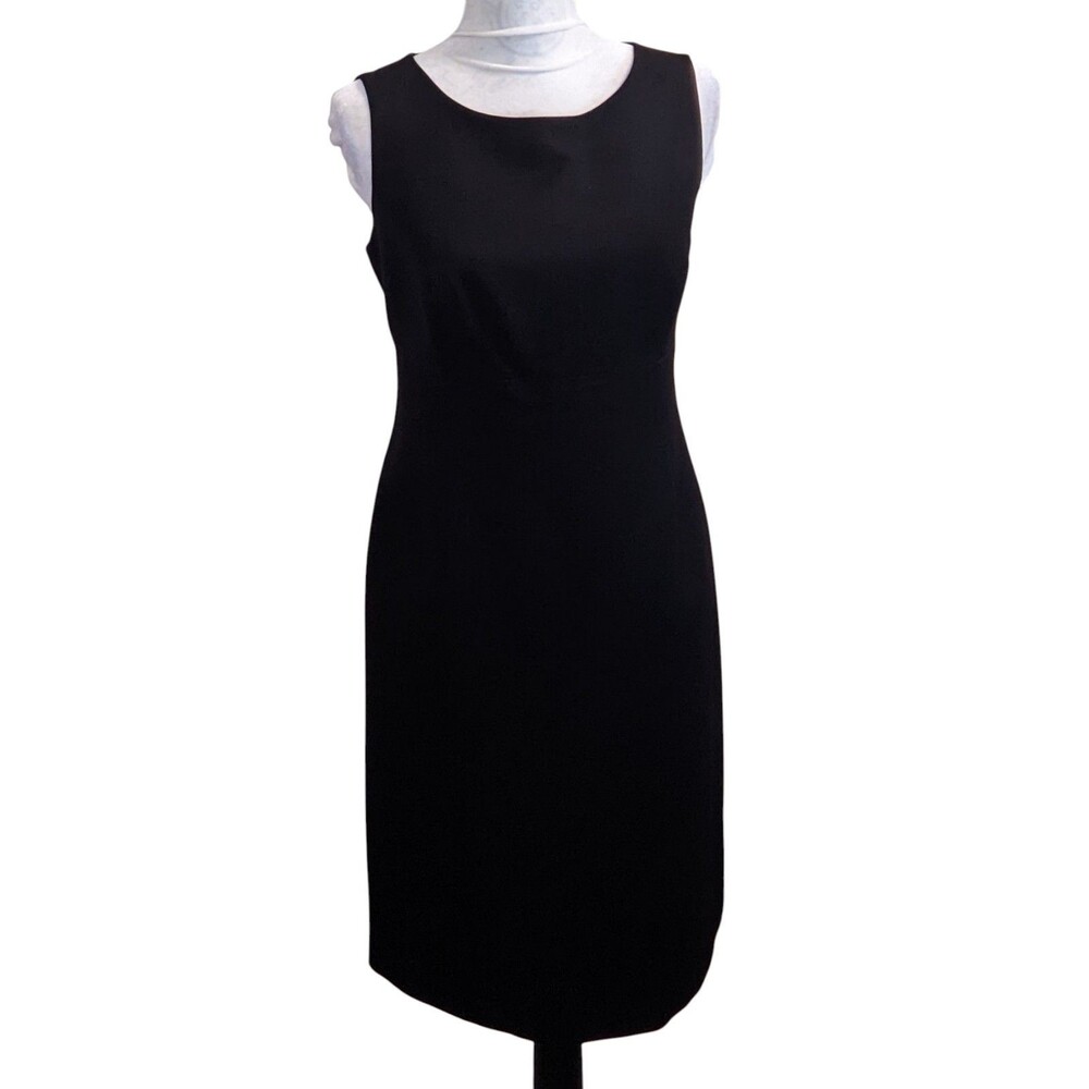 Capsule Black Sheath Dress Knee Length Lined Sleeveless Basic Layer Straight 10